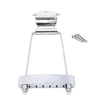 Guoshang Guitar Tailpiece Trapeze Open Frame Bridge Chrome 6 String for Archtop Guitar Electric Guitar Replacement Parts