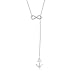 Beaux Bijoux 925 Sterling Silver Italian Infinity, Star, Heart w/Dangling Key,LOVE,Angel Wing, Moon, Anchor Lariat Y 16+2