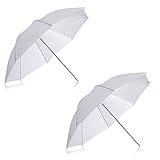 Neewer 2 Pack 33"/84cm White Translucent Soft Umbrella for Photo and Video Studio Shooting