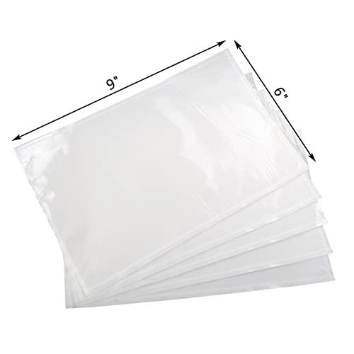 RyhamPaper Packing List Envelopes, Clear 6 x 9 Inches Self Adhesive