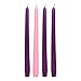 Exquizite Advent Candles Set of 4-3 Purple, 1 Pink, 10 inch - Premium Hand Dipped Taper Candles for Advent