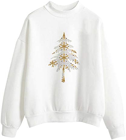 Bonkkara Women Christmas Print Clothing Ladies Pullover Daily Wear Sweatershirt