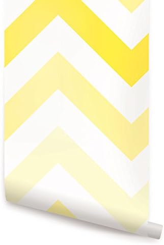 Chevron Yellow Removable Wallpaper Tiles - 12 Pack
