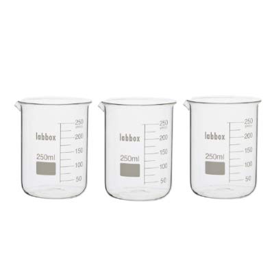 Laboratory Glass Cup with Spout, Boro 3.3, Measuring Cup (250 ml, 3)