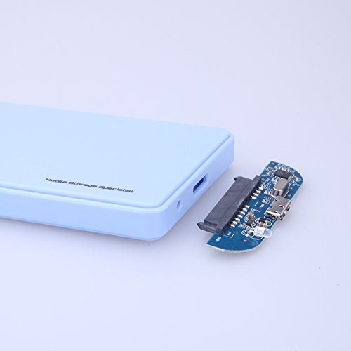 ttnight 2.5" USB 3.0 SATA Hd Box HDD Hard Drive External Enclosure Case USB Cable (Blue)