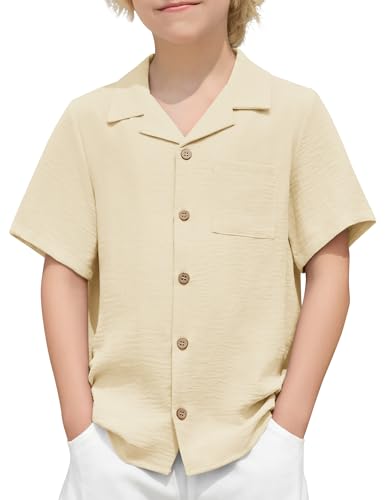 Arshiner Boys Short Sleeve Button Down Shirt