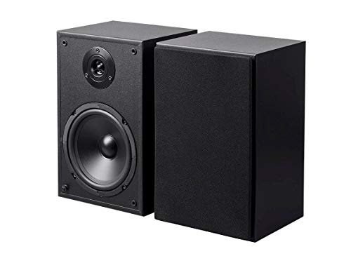 Monoprice6.5in 2-Way Bookshelf Speakers (Pair) Black