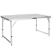 REDCAMP Aluminum Folding Table 4 Foot, Portable and Adjustable White