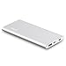 Portable Charger MOPO 10000mAh Li-Polymer Power Bank with Type-C/USB-A to Micro, Quick Charge 3.0 Output Slim&Light High-Speed External Battery for iPhone, iPad, Samsung, Android Phones, etc. (Silver)