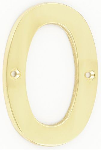 Zw Hardware 00 4 Inch Bright Brass House Number 0