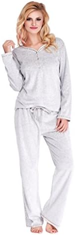 Mio Lounge Grey Velour Pajamas Pyjama Set PJs ML16V1PJ M-L