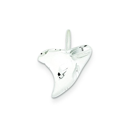 Sterling Silver Diamond Cut Shark Tooth Pendant