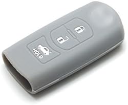 Mazda Silicone Key Cover Silicone Protecting Key Case 3 Button Case Holder for Mazda 2 3 Cx9 (Grey)