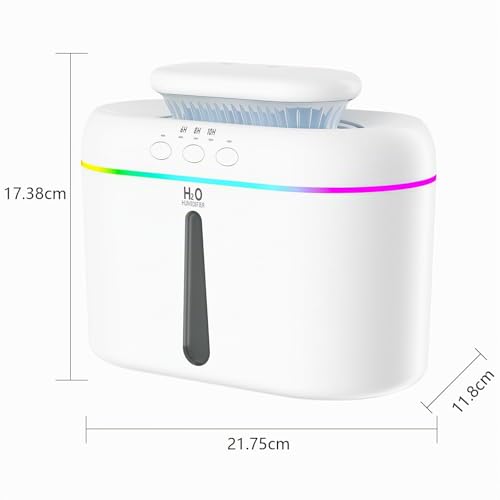 Humidifier Air Humidifiers 2L for Baby Room Humidifier Plants with 2 Adjustable Misting Modes and Multicolor LED Night Light. 28dB Must be plugged in to work