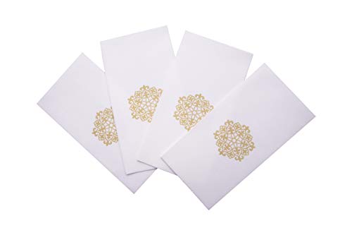 Linen-Feel Guest Towels | Decorative Bathroom Napkins | Soft, Absorbent Disposable Paper Hand Towels for Kitchen, Bathroom, Parties, Weddings, Dinners Or Events White and Gold Napkins 100 Pack - Thumbnail 4