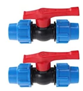 Boxonly 2 PCS 32mm Stop Tap Valves Connector for HDPE Or Alkathene Water Pipe Compression Fittings