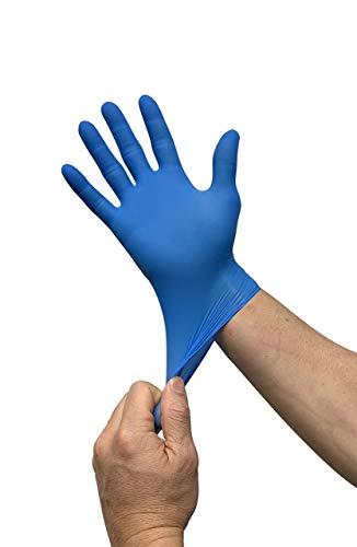 KingSeal Nitrile Disposable Gloves, Powder-Free, Latex-Free, Blue, Size Large - 1 Box of 100 Gloves - Thumbnail 2