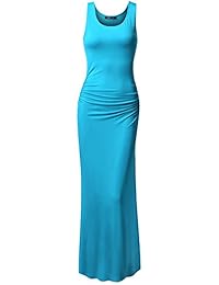 TWINTH Maxi vestido de talla grande con camisa lateral sin mangas