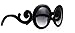 Black Designer Inspired Round Fashion Sunglasses Women Baroque Swirl Arms Sun Glasses Vintage