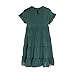 Joteisy Women's O Neck Ruffle Sleeve Tiered Casual Mini Dress (S, Green)