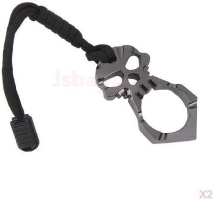Diansts(TM) 2x Outdoor Survival Tactical Combat Multi tool EDC Alloy Skull Pendant Keychain