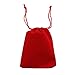 Shukii 50pcs Velvet Cloth Jewelry Pouches Drawstring Bags Candy jewlery bag Pouch Christmas Wedding velvet bags (red, 2