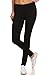 MOPAS Yoga Leggings with Fold Over Solid Waistband, Medium, Black