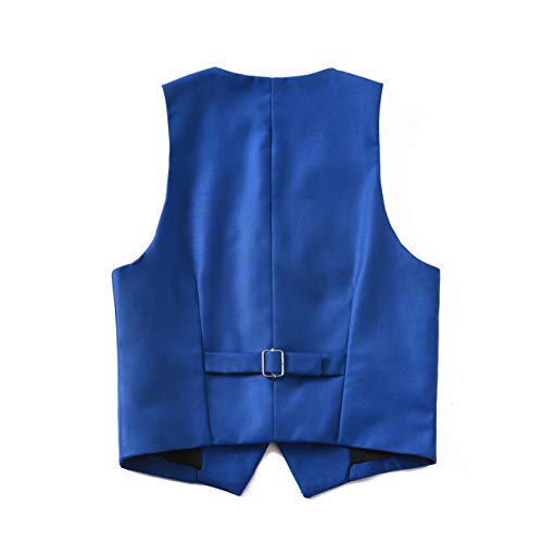 Suit for Boys 4 Piece Ring Bearer Suits Slim Fit Vest and Pants Set Royal Blue Size 8