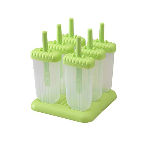 Domccy Cooking Tools 6 Cell PP DIY Ice Cream Maker Maker Mold Frozen Popsicle Mold Ice Cube Cube Tray Kitchen Accessories Tools t