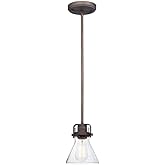 Maxim Seafarer-One Light Mini Pendant with Bulb-6 Inches Wide by 6.75 inches high-Oil Rubbed Bronze Finish-False Bulb Include