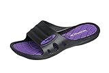 Isadora Womans New Slide Beach Sandal Slippers in Bright Fun Colors (Checkered Purple) 7