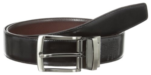 Perry Ellis Men's Burnished Edge Belt, Brown, 32