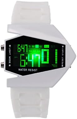Cool Kids Sport Cuff Watch Airplane Shape Aivator Pilot LED Flashlight Alarm Children Gift White