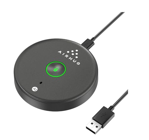 AIRHUG USB Microphone No Speaker, Desktop Computer Mic, Mute Button with LED Indicator,AI Noise Reduction,Plug & Play Omnidirectional Condenser PC Laptop Mics,for Online Calls/Class/Recording Video