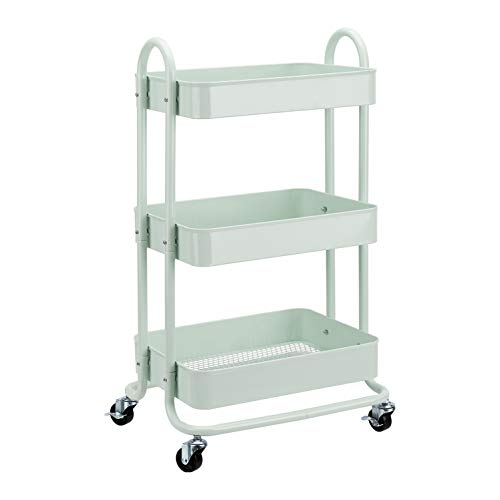 Amazon Basics 3Tier Rolling Utility or Kitchen Cart Mint Green GearsHome