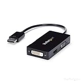 StarTech.com 3 in 1 DisplayPort Multi Video Adapter Converter - 1080p DP Laptop to HDMI VGA or DVI Monitor or Projector Display (DP2VGDVHD)
