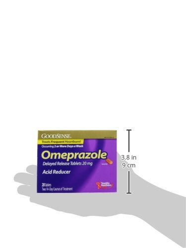 GOODSENSE OMEPRAZOLE DELAYED RELEASE TABLETS 20 MG, STOMACH ACID REDUCER FOR FREQUENT HEARTBURN TREATMENT, 28 COUNT