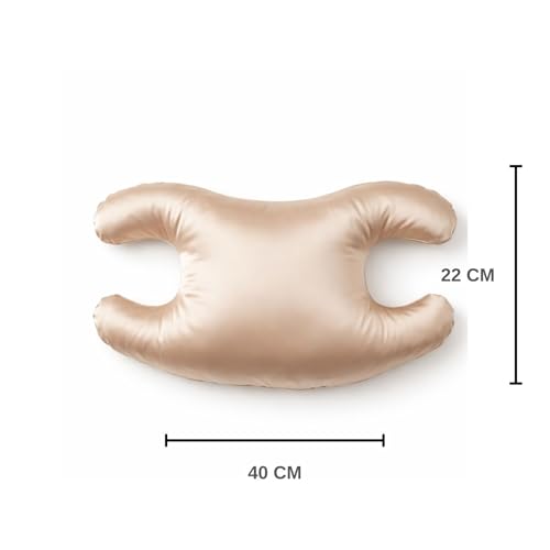 L' UNĒ NightSkin™ Almohada Antiarrugas Facial Portátil – Almohada Dormir de Lado – Topper de Satén Suave –Almohada Mariposa – Almohada Pequeña Viaje – Reduce la Compresión del Rostro