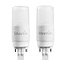 Silverlite [Plug&Play] Lengental 5w(13w CFL Equivalent) LED Stick PL Bulb GX23-2 Pin Base, 550LM, Cool White(5000k), Driven by 120-277V and CFL Ballast, UL Classified, 2 Pack
