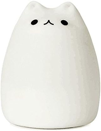 Cat LED Baby Kids Night Light, Cute Multicolor Silicone Soft Kitty Nursery Lamp for Children Toddler Boys Girls, Tap Control, 7-Color Breathing 2 Light Modes (A gentle cat)