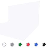 Issuntex 6X9 ft White Background Muslin Backdrop,Photo Studio,Collapsible High Density Screen for Video Photography and Television