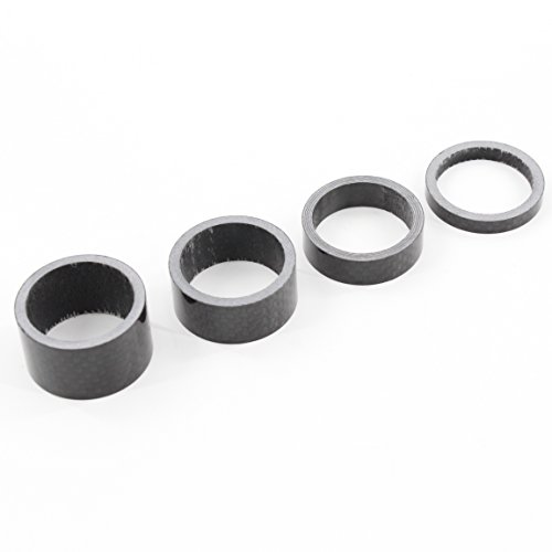 QILEFU 4pc Bike Bicycle Full Carbon Headset Spacer 1-1/8" 20 15 10 5mm (black) - Thumbnail 6