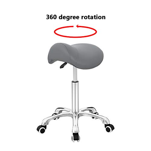 Antlu Saddle Stool Rolling Chair For Office Massage Salon Kitchen Spa