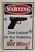 Warning Door Locked For Your Protection Metal Sign