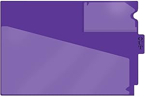 Doctor Stuff - Center Tab Vinyl Outguides, Diagonal Cut Front Pocket, Top Charge Out Slip Pocket, Plastic File Folder, Letter Size 9" x 13-1/4", Purple, 25/Box