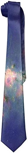 Blue Galaxy Star Men's Fashion Polyester Solid Silk Tie Necktie