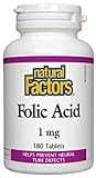 Folic Acid 1mg (180Tablets) Brand: Natural Factors