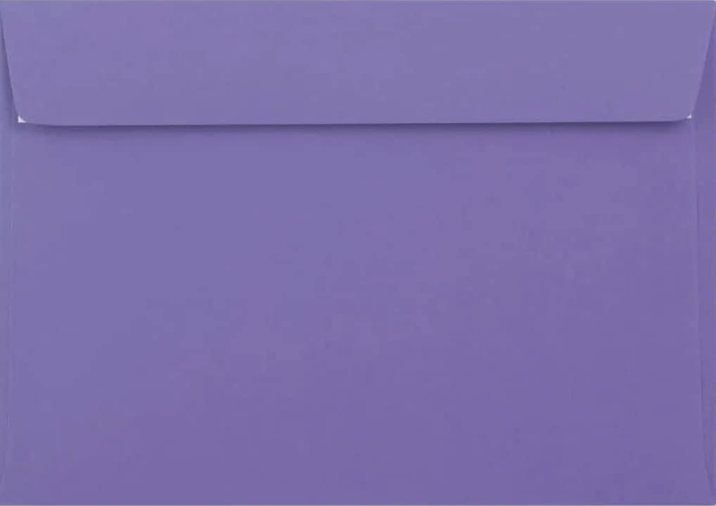 C6 Coloured Envelopes for A6 Greeting Cards Wedding Invitations Crafts Business Office Envelope 114mm x 162mm - Pack of 50 Envelopes (Purple Peel & Seal) — image 1