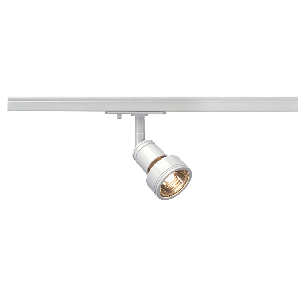 SLV Puri GU10 Spotlight Fitting for use with SLV 1-Phase Track/Spotlight, LED spot, Ceiling spot, Ceiling Light, Track System, Interior Lighting / GU10 50W White