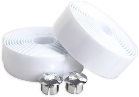 Tenflyer 1Pair Bicycle Non-slip Handle Belt Bike Handlebar Tape Wrap with 2 Bar Plug (White)